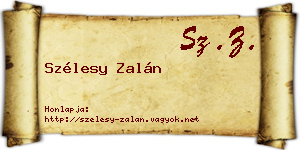 Szélesy Zalán névjegykártya
