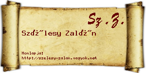 Szélesy Zalán névjegykártya